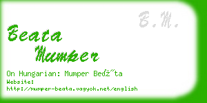 beata mumper business card